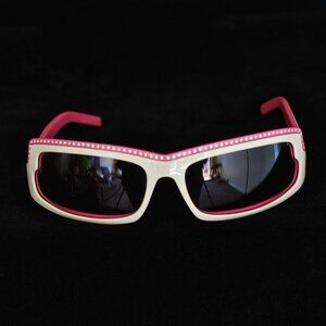 SunMode SM36-F62 Pink & White Eyeglass Frames With Rhinestones - Italy